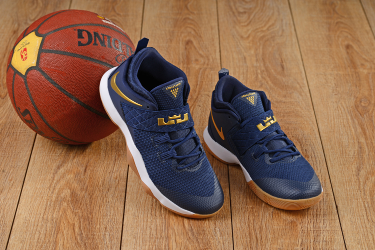 Men Nike LeBron Ambassador 10 Deep Blue Gold Shoes